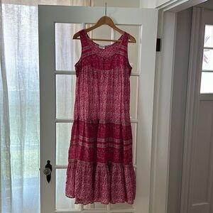 100% cotton vintage print dress by Chambeli, Sz L
